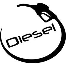 Odea 12 x 11 cm Diesel Depo Kapağı Sticker Yakıt Deposu Sticker Siyah