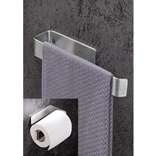 Odea Paslanmaz Çelik Havluluk ve Tuvalet Kağıdı Askısı Set Inox Kendinden Yapışkanlı Anında Kolay Montaj Vida Yok!