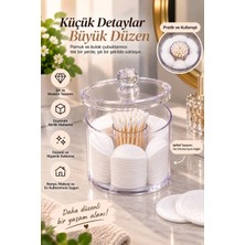 Espas Home Şeffaf Kapaklı Pamuk ve Kulak Çubuğu Organizer Kutusu