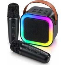 Akıllı Bayi Evde Karaoke Için Çift Mikrofonlu Şarj Edilebilir Kablosuz Hoparlör