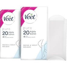 Odea Veet Pure Hipoalerjenik Ağda Bandı, (2 x 20 Adet), Ağda Bandı, Tüy Alma