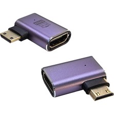 Keepro Mini HDMI 8k UHD L Tipi Dönüştürücü Mini HDMI -Hdmi Çevirici Adaptör