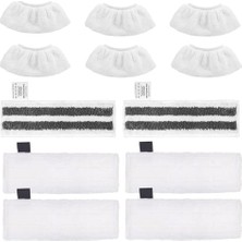 Odea 12 Adet Mikrofiber Bez Seti, Kärcher Buharlı Temizleyici Aksesuarları Easyfix Sc 2, Sc 3, Sc 4, Sc 5 ile Uyumlu, Makinede Yıkanabilir (4 Zemin Bezi Seti + 2 Zımpara Zemin Bezi + 6 El Başlığı