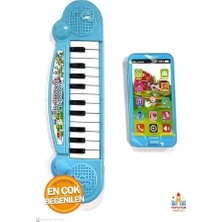 Odea Papatyampartievi 2'li Set Oyuncak Piyano ve Telefon Müzikli Dokunmatik Telefon: Hayvan Sesleri ve Piyano Ile Beraber!