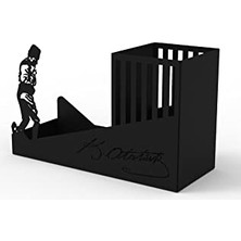 Odea Atatürk Temalı Metal Kalemlik Siyah - Masaüstü Ofis Düzenleyici