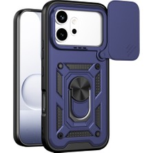 Universal Huawei Honor 600 Pars Lens Yüzüklü Silikon - Lacivert