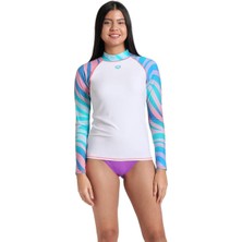 Arena 010043108 Rash Vest L/s Graphic Kadın Yüzücü T-Shirt
