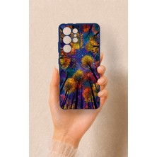 Vip Case Samsung S21 Ultra Uyumlu Renkli Gökyüzü Desenli Silikon Kılıf