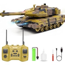 Odea Giffy/oyuncak 2.4 Uzaktan Kumandalı Su Bombası Atan Tank Buharlı 1200 Şarjlı Sesli Gövdesi 360° Hareketli (Kahverengi)
