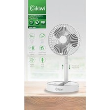Odea KFAN-7608 Şarjlı Beyaz Katlanılabilir Mini Fan Masa Üstü Vantilatörü USB Soğutucu Sessiz El Fanı