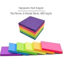 Odea Yapışkanlı Not Kağıdı, 76X76MM, 6 Renk, 400 Sayfa