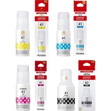 Odea Canon Gı-41 Uyumlu 4'lü Muadil Mürekkep Seti, Pigment Siyah + 3 Renk Dye, G2420 G3420 G2460 G3460 G3470 G2470 Için
