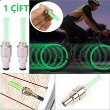 Odea 2 Adet LED Işıklı Hareket Sensörlü Oto Araba Motosiklet Bisiklet Yeşil Işıklı Sibop Kapağı Lambası