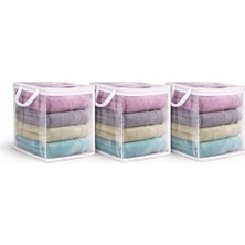 Odea 3 Adet Mini Şeffaf Hurç Havlu Giysi Iç Çamaşırı Düzenleyici Saklama Çantası 25X25CM