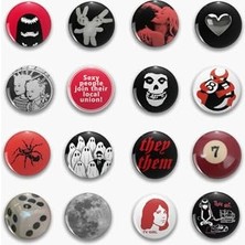 Odea 16 Adet Rozet Paketi Metal Y2K Grunge Stil - Paket Model 4