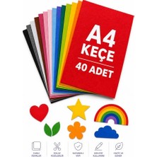 Odea 40 Adet Keçe Karışık Renk - A4 Boyutunda 20X30 Cm.