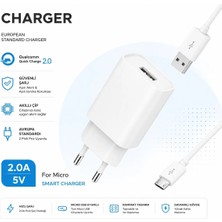 Junglee M-03 Smart Charger 5V 2A Şarj Aleti USB Girişli Adaptör Mikro USB Şarj Kablosu