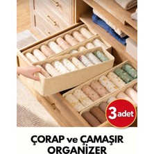 Esmana Living 3 Adet Çorap ve Çamaşır Organizer Çekmece ve Dolap Içi Düzenleyici,raf Düzenleyici Katlanabilir