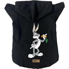 Odea Kapişonlu Polar Sweatshirt Köpek ve Kedi Kıyafeti & Elbisesi Siyah Yeni Bugs Bunny Xl
