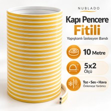 Nublado Yapışkanlı Bant 5x2=10 Metre (Beyaz) Kapı Pencere Bandı Fitili Soğuk Izolasyon Kauçuk Bantları