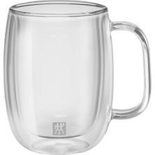 Universal Sorrento Çift Camlı Kulplu 2'li Kahve Bardağı Seti, 355 Ml, Cam, Şeffaf Cam