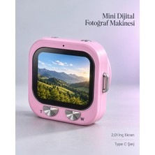 Günlük ve Seyahat Kullanımı Için Ekranlı Pembe Mini Dijital Kamera Nemere