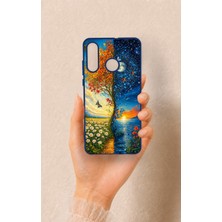 Vip Case Huawei P30 Lite Uyumlu Gökyüzü ve Yeryüzü Desenli Silikon Kılıf