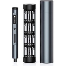 Junglee Mini Şarjlı Tornavida Seti LED Işıklı 3 Seviyeli Tork Ayarlı 60 Parça Şarj Edilebilir Hassas Tornavida Seti Dizüstü Bilgisayar/pc/telefon/saat/kamera Için Alüminyum Manyetik Saklama Kutusu