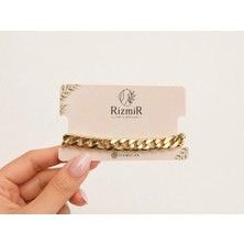 Rizmir Figaro Zincir Model Altın Renk Kadın Bileklik