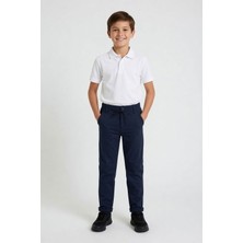 Cansın Mini Lacivert Duble Paça Beli Bağcıklı Erkek Çocuk Okul Pantolon  22678