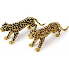 Hedivio Taşlı Leopar Figürü Tekli Biblo