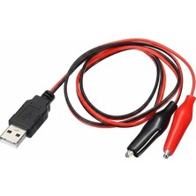 Hubrendy Sh Powermaster PM-28657 USB Erkek - Küçük Krokodil Uçlu 5V 2A Test Kablosu 60 cm