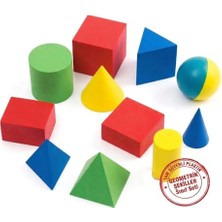 Odea Plastik Renkli Geometrik Cisimler Seti - Okul Öncesi ve Ilkokul Matematik Eğitici Materyal, 3D Geometrik Şekiller Öğrenme Seti