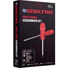 Odea Izeltaş 4100008107 Kraft Seri Tornavidalar, Kırmızı, 7 Li