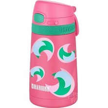 Odea Fiftyfifty Çocuk 350 ml Pipetli Paslanmaz Çelik Termos Bpa Içermez 7 Renk (Koyu Pembe)