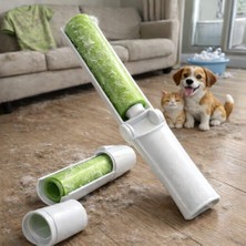 Universal Yıkanabilir Yapışkan Tüy Toplayıcı Rulo – Kıyafet, Koltuk, Araba Koltuğu ve Evcil Hayvan Tüyü Temizleyici | Tekrar Kullanılabilir Lint Roller, Taşınabilir Kutulu Tasarım, Yeşil