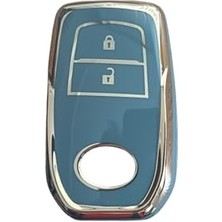 Odea Autohan Keys Toyota Chr, Hilux, Corolla, Land Cruiser, Yaris Cross, Camry, Rav4 Için 2 Butonlu Nano Anahtar Kılıfı (Gri-Altın)