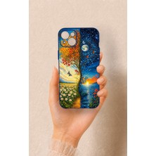 Vip Case iPhone 14 Plus/15 Plus Uyumlu Gökyüzü ve Yeryüzü Desenli Silikon Kılıf