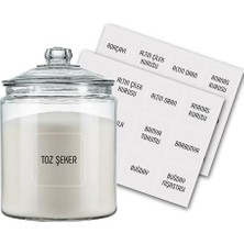 Odea 216 Adet Suya Dayanıklı Kare Baharat ve Bakliyat Etiketi - Modern Kiler Düzenleyici Kavanoz Sticker Seti - Kapsamlı Mutfak Etiketleri: Bitki Çayı, Kuruyemiş (Kristal Şeffaf)