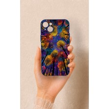 Vip Case iPhone 14 Plus/15 Plus Uyumlu Renkli Gökyüzü Desenli Silikon Kılıf