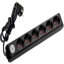 Odea Viko Viko Multi-Let Anahtarlı 6 Lı Priz 3x1,5 Ttr Kabllolu Uzatma 7 Metre Siyah,