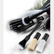Odea 3 Başlıklı Premium Detay Fırça Seti - Sökülebilir Değiştirilebilir Başlıklı Araç Içi Temizlik Fırçası, Hassas Yüzey Çizmeyen Ultra Yumuşak Oto Detaylandırma Fırça Seti