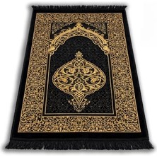 Odea Seccade Namazlık - Tafta Kumaş, Saçaklı, Ince ve Hafif, 65X112 cm (Siyah)