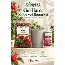 Biopeat Gül Harcı 7 Litre + Saksı ve Bloom | Saksı Gülü Için Saksı Değişim ve Bakım Seti