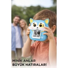 Reytek CMR20 Mavi Dijital Fotoğraf Makineleri Çocuk Termal Resim Baskılı Yazıcı Kamera Video Makinesi
