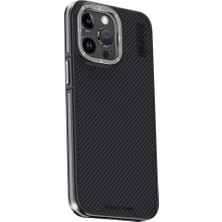 Fumeyabi Joko Apple iPhone 15 Pro Max Kılıf Aramid 600D Kevlar Karbon Fiber Magsafe Kapak - Gri