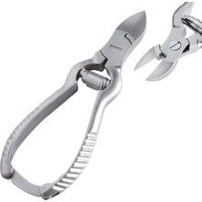 Universal Çift Yaylı Tırnak Makası, 14 Cm, Paslanmaz Çelik, Kilit Mekanizmalı, Metalik Gri, MB-TIM-001