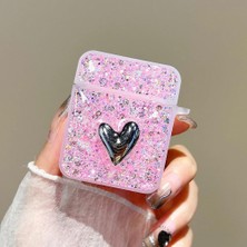 Fumeyabi Airpods 1. Nesil / 2. Nesil Için Kılıf Glitter Shiny Pembe [airpods 1/2 ile Uyumlu Kılıf - Pembe]