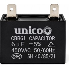 Universal 6 Μf 450V CBB61 Kare Kondansatör – Fan Motoru Çalıştırma Kapositör