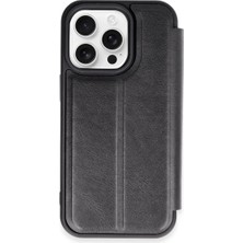 Fumeyabi Apple iPhone 14 Pro Kılıf Flip Cover - Siyah